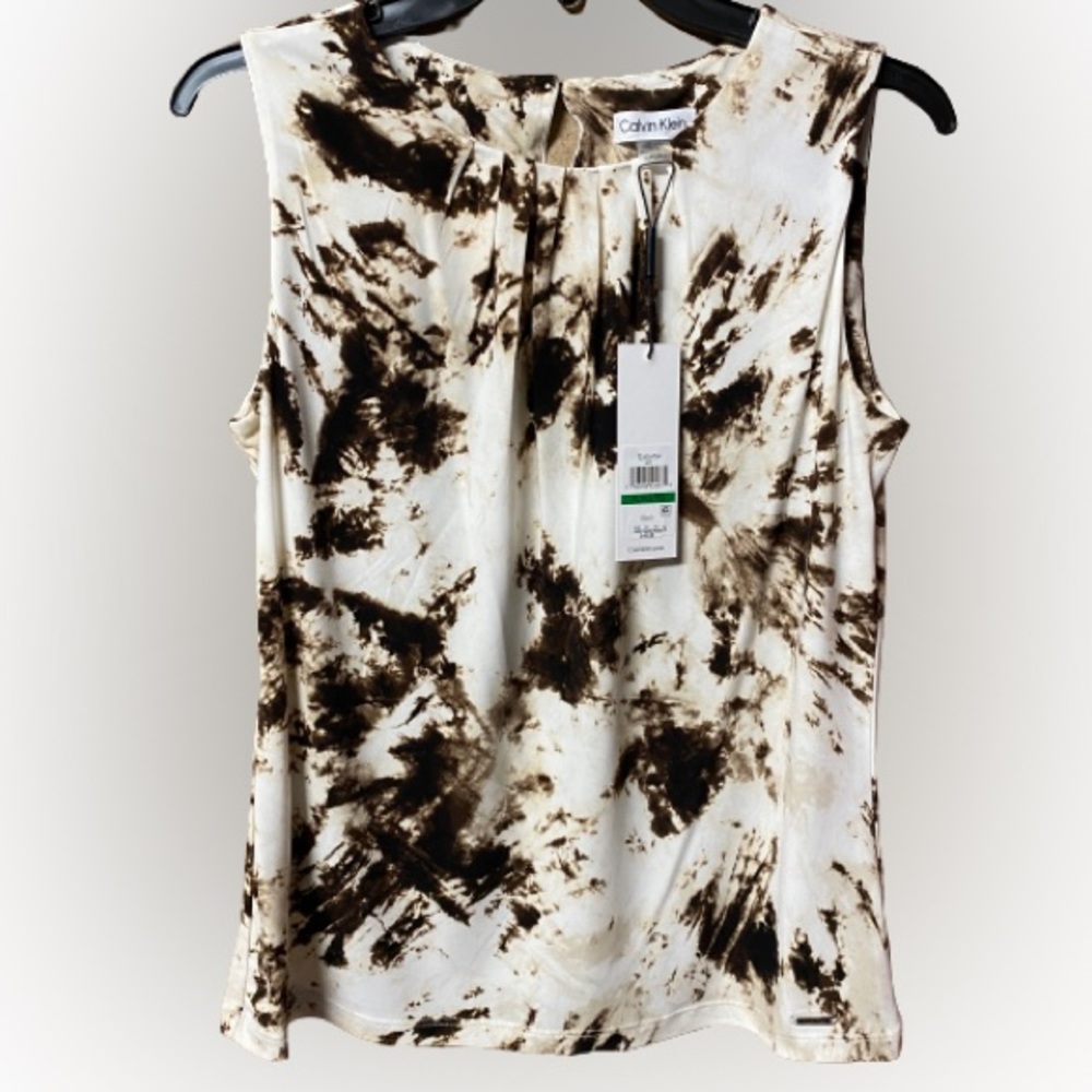 NWT Calvin Klein Sleeveless Blouse - Petite Large